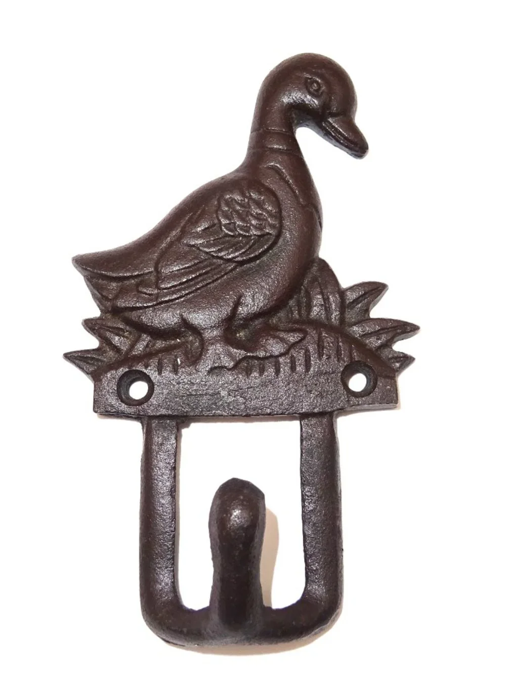 Vintage Cast Iron Duck Wall Hook Rustic Farmhouse Coat Hat Towel Hanger